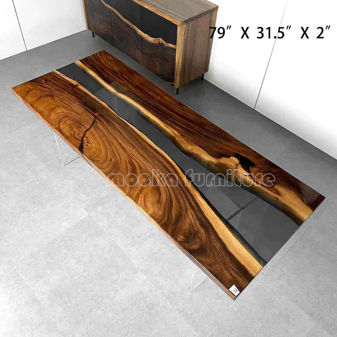 Resin Wood Dining Table - MOOKAFURNITURE