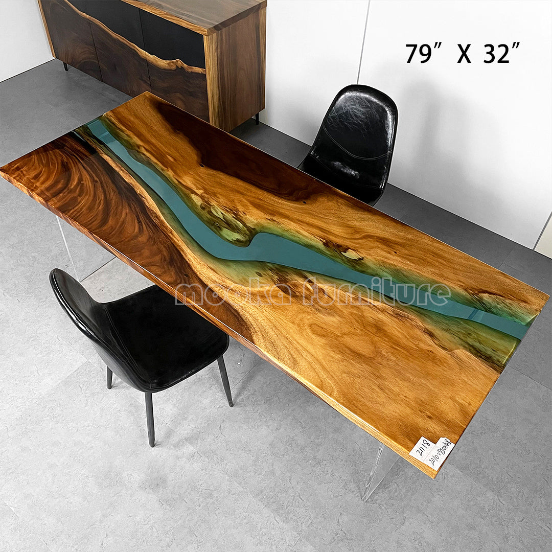 Resin Wood Dining Table - MOOKAFURNITURE