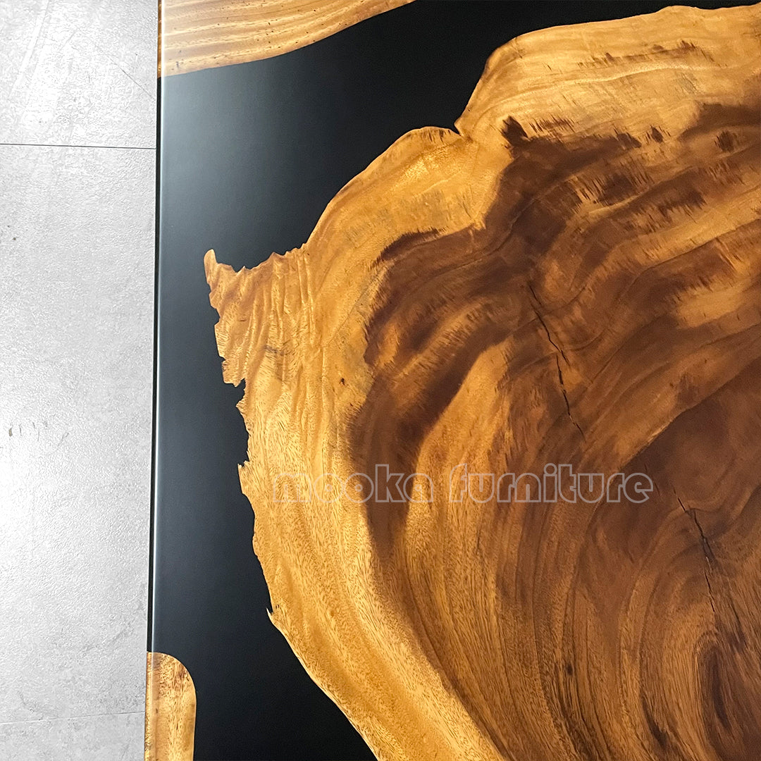 Resin Wood Dining Table - MOOKAFURNITURE