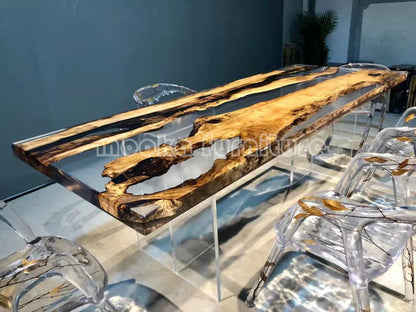 Resin Wood Dining Table - MOOKAFURNITURE