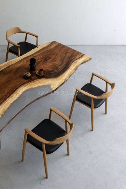 Resin Wood Dining Table - MOOKAFURNITURE