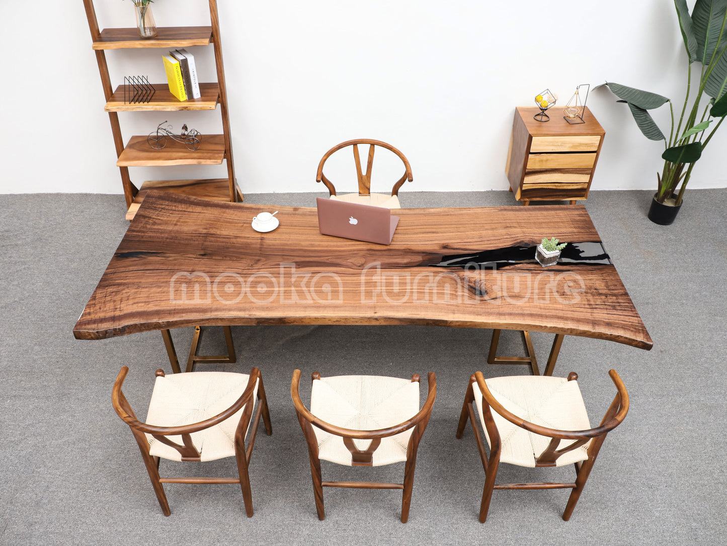 Resin Wood Table - MOOKAFURNITURE