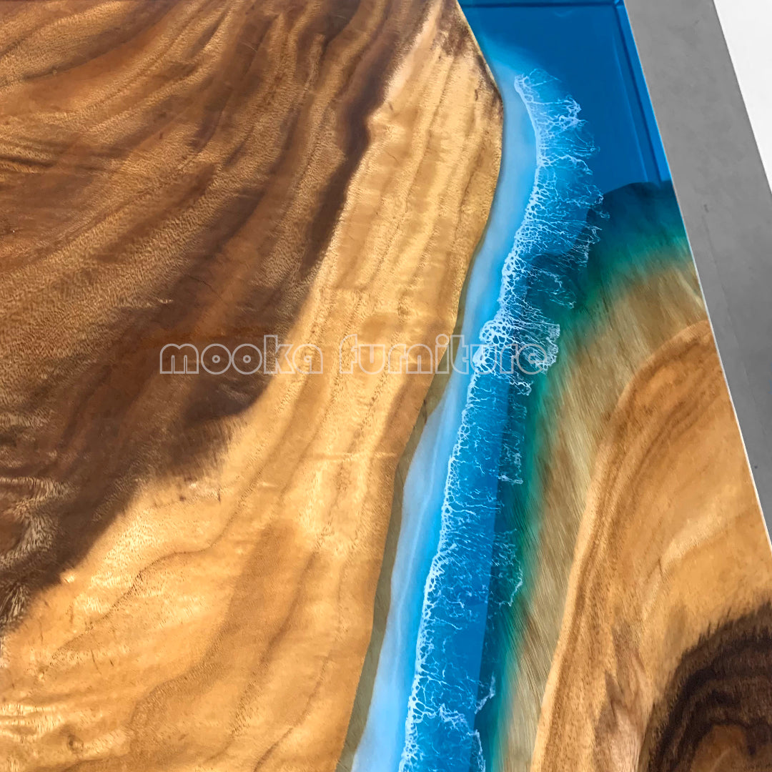 Resin Wood Dining Table - MOOKAFURNITURE