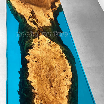 Resin Wood Dining Table - MOOKAFURNITURE