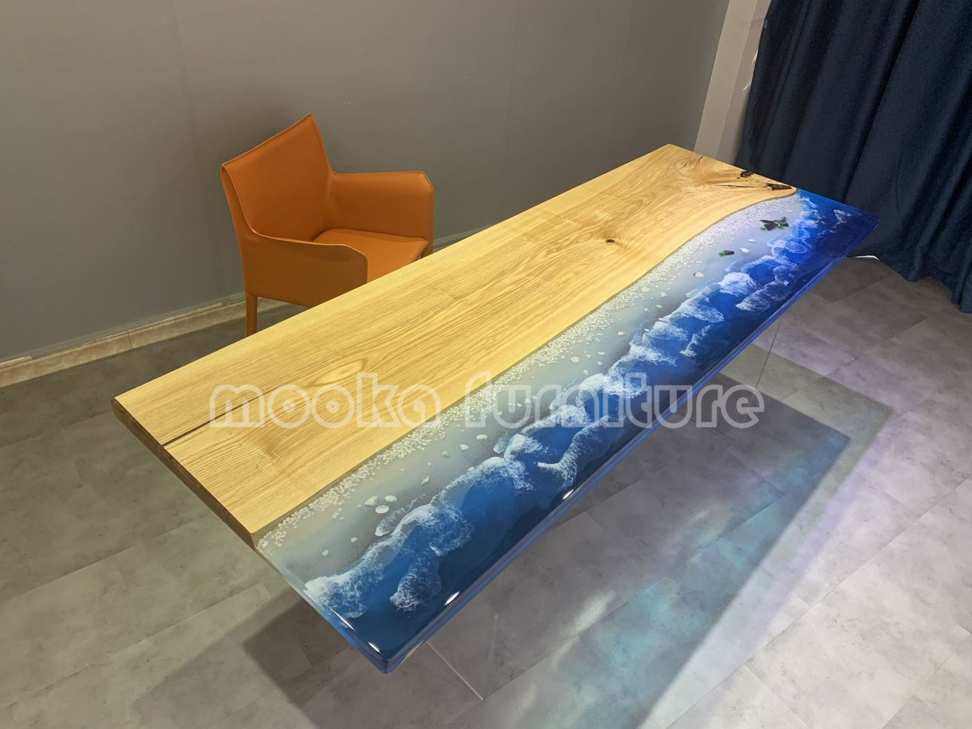 Resin Wood Dining Table - MOOKAFURNITURE