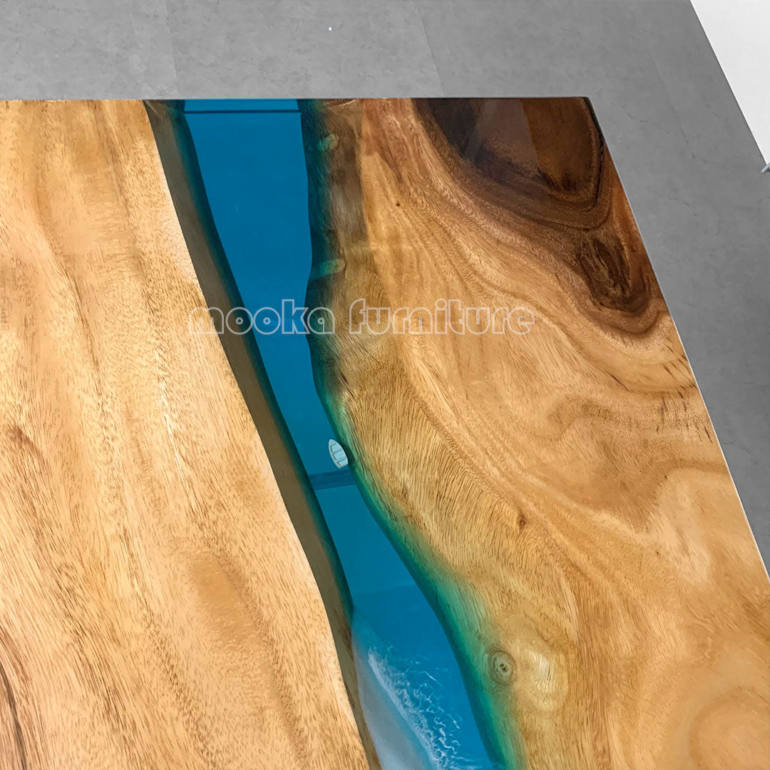 Resin Wood Dining Table - MOOKAFURNITURE