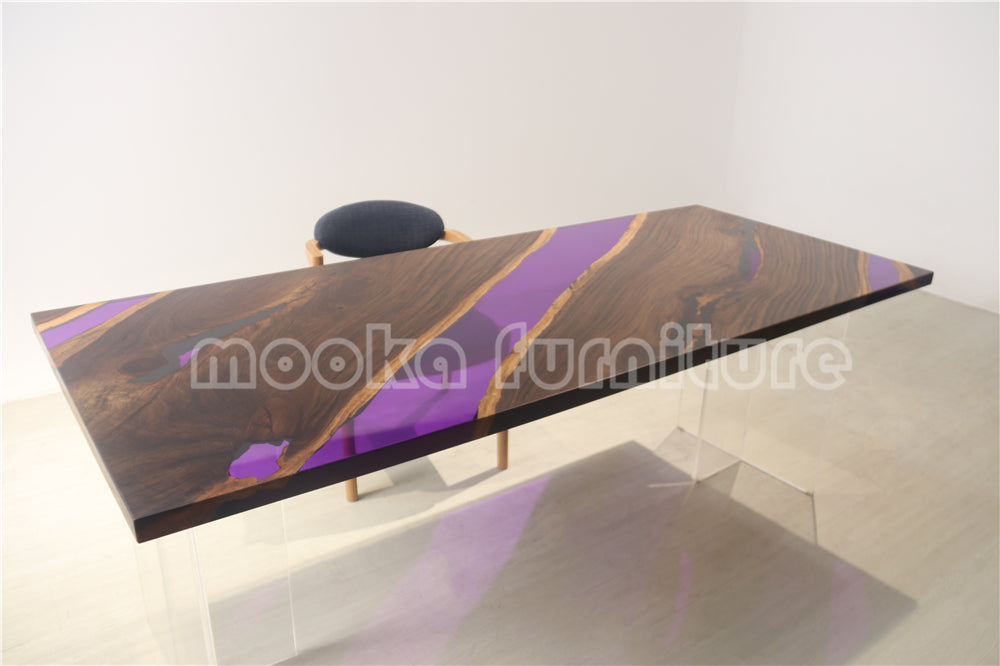 Resin Wood Dining Table - MOOKAFURNITURE