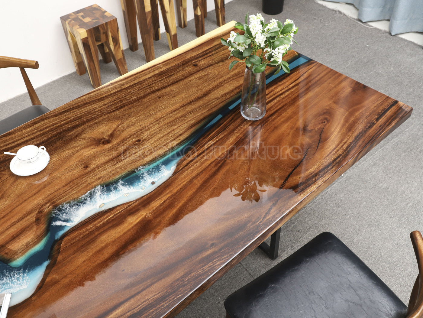 Resin Wood River Table - MOOKAFURNITURE