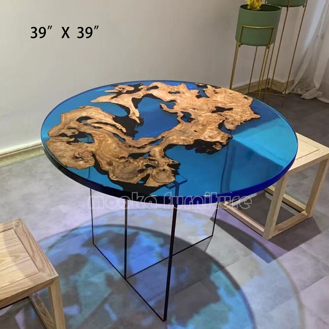 Resin Wood Dining Table - MOOKAFURNITURE