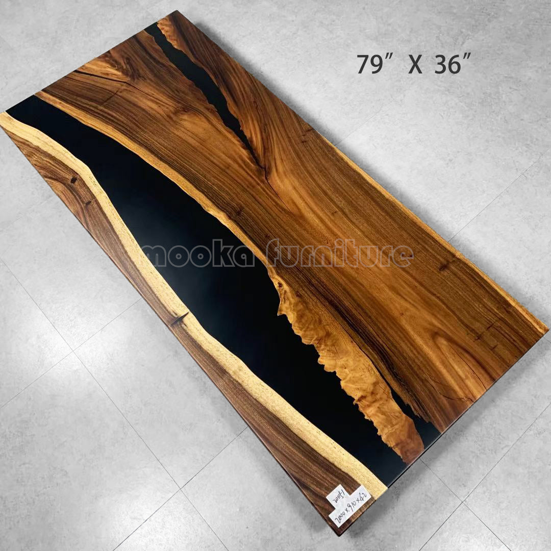 Resin Wood Dining Table - MOOKAFURNITURE