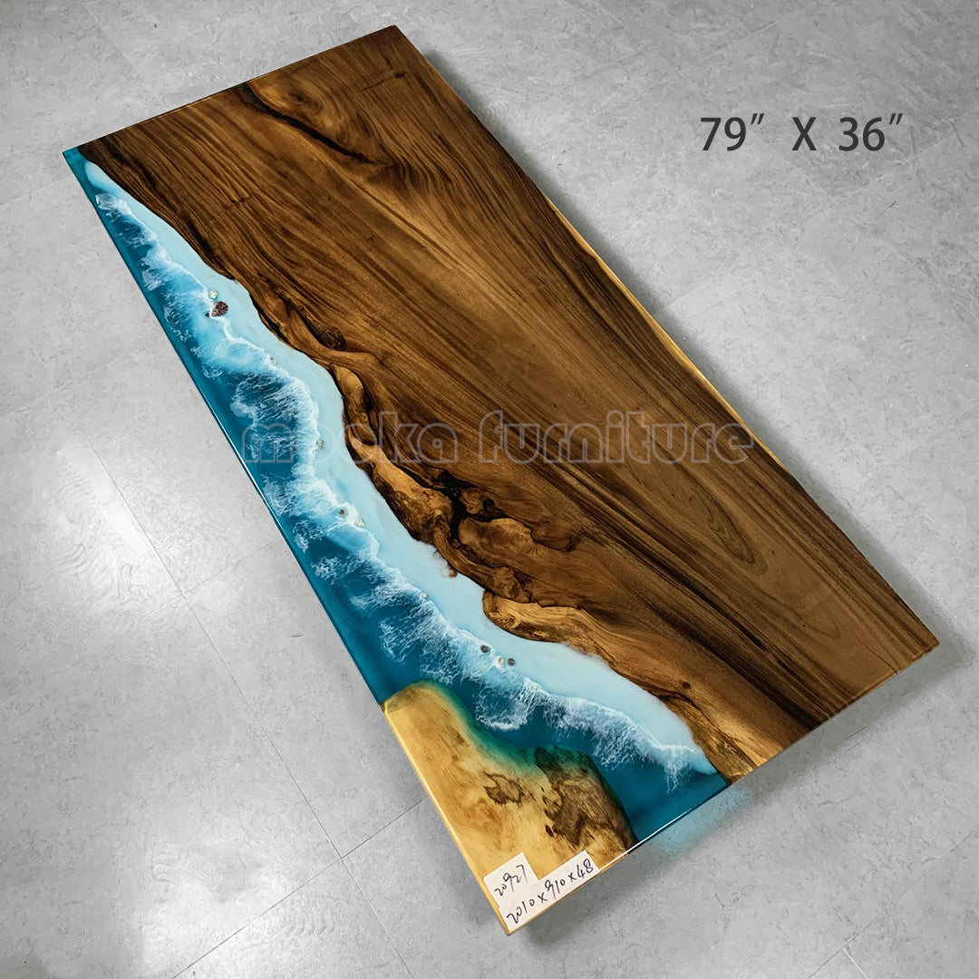 Resin Wood River Table - MOOKAFURNITURE