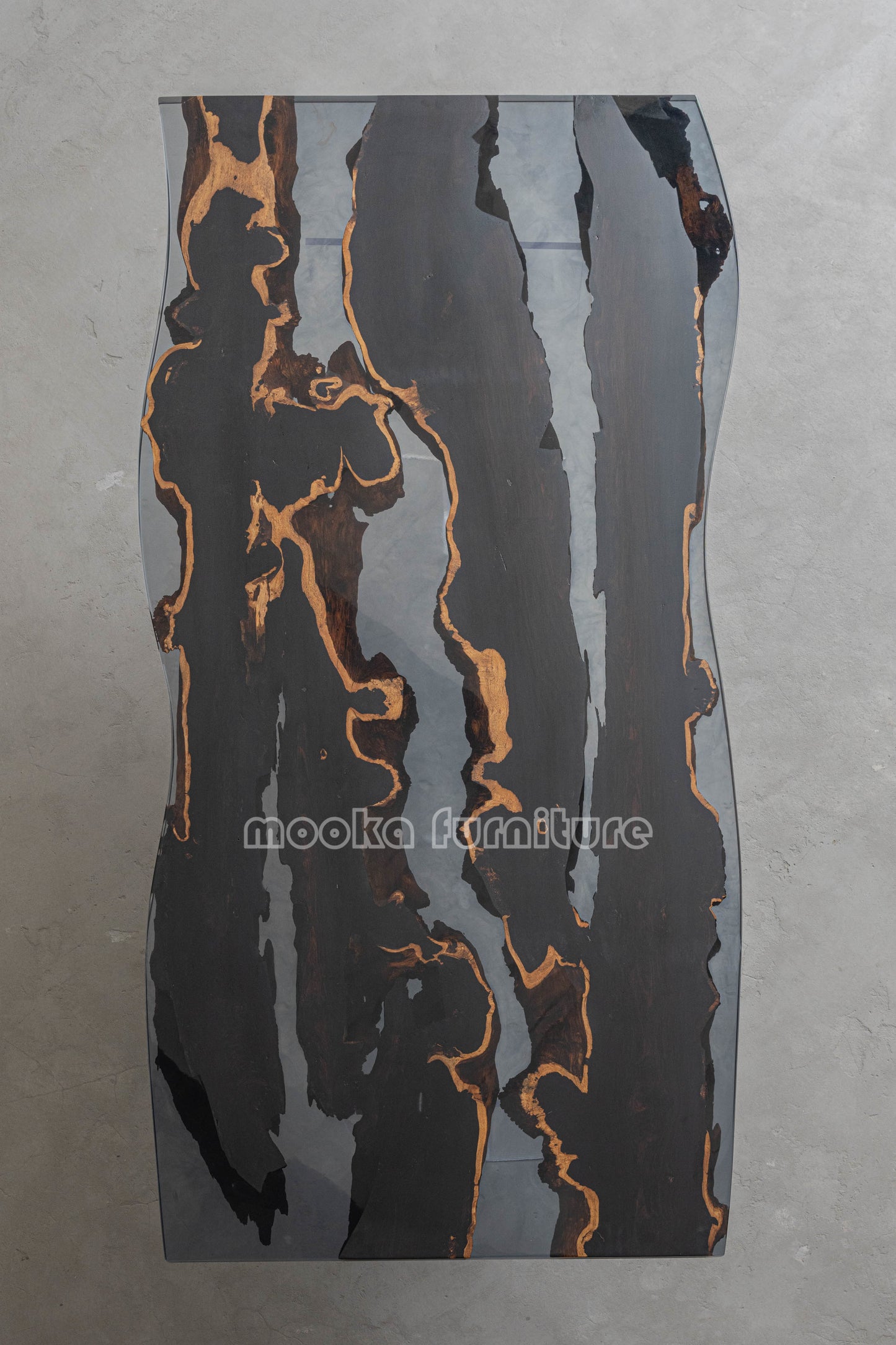 Resin Wood Dining Table - MOOKAFURNITURE