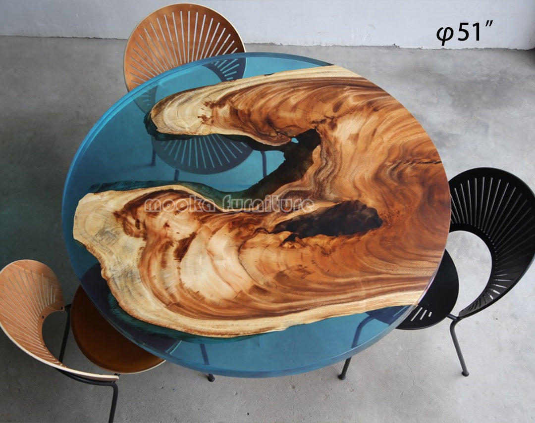 Resin Wood Dining Round Table