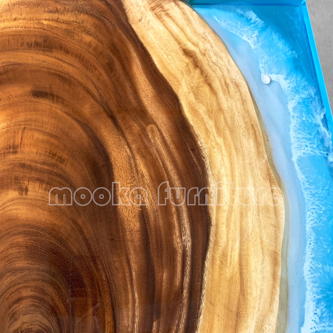 Resin Wood Dining Table - MOOKAFURNITURE