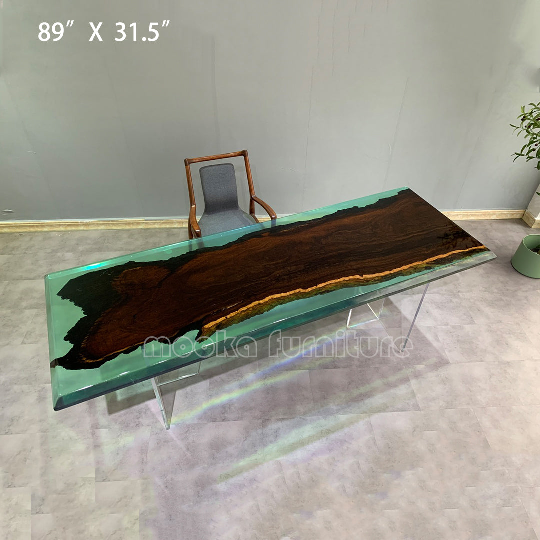 Resin Wood Dining Table - MOOKAFURNITURE