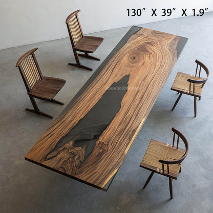 Resin Wood Dining Table - MOOKAFURNITURE