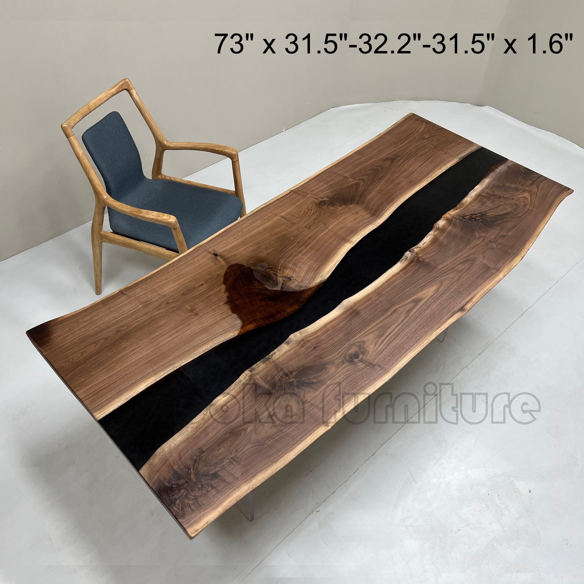 Resin Wood Dining Table - MOOKAFURNITURE