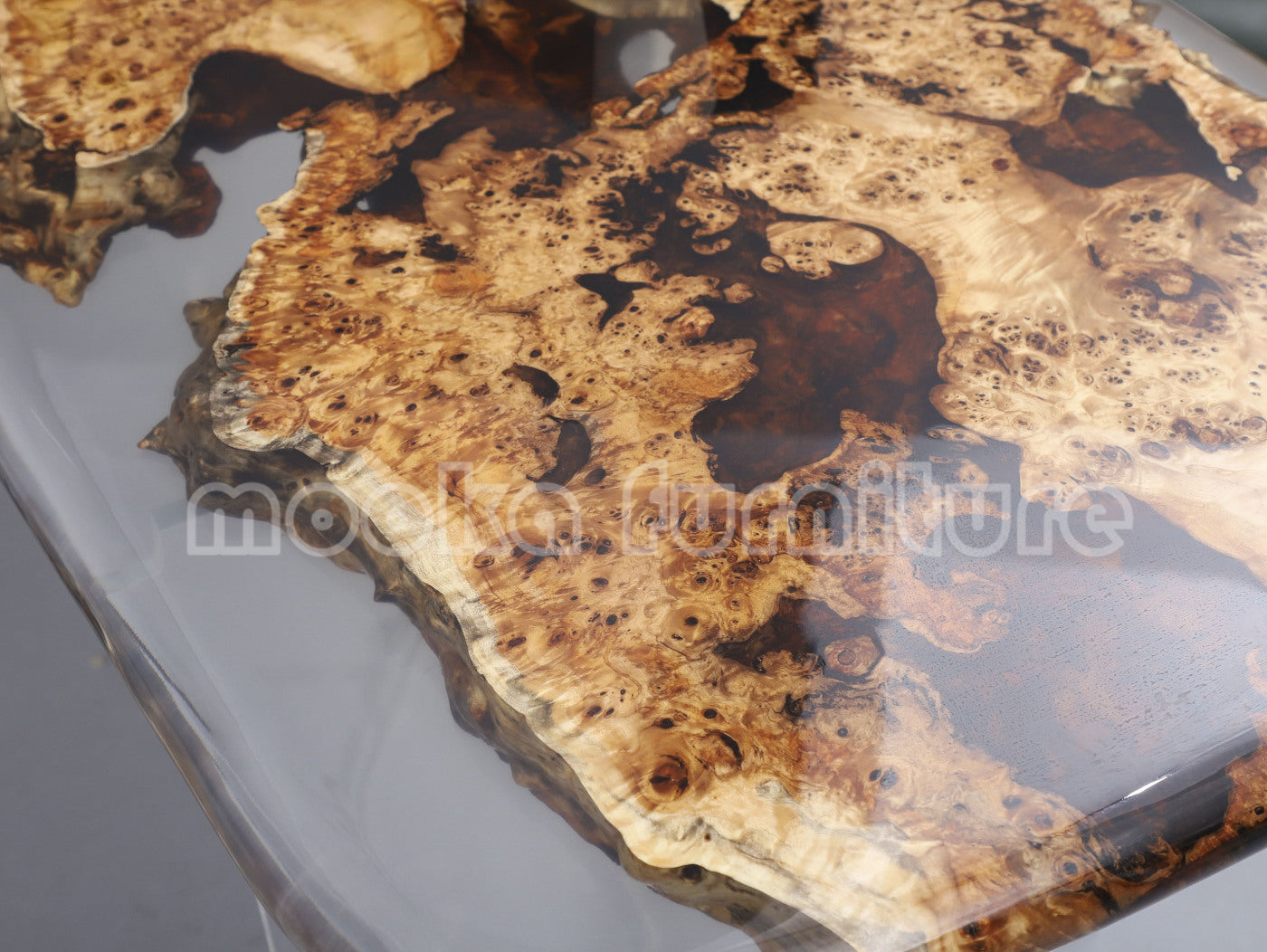 Resin Wood Dining Table - MOOKAFURNITURE