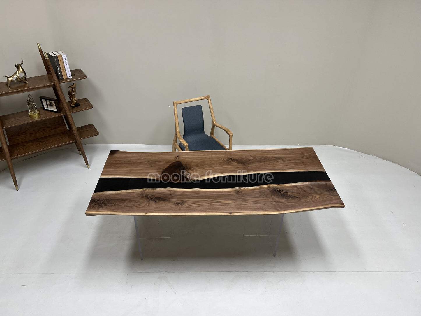 Resin Wood Dining Table - MOOKAFURNITURE