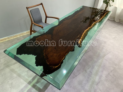 Resin Wood Dining Table - MOOKAFURNITURE