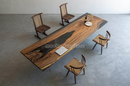 Resin Wood Dining Table - MOOKAFURNITURE