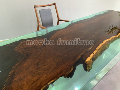 Resin Wood Dining Table - MOOKAFURNITURE