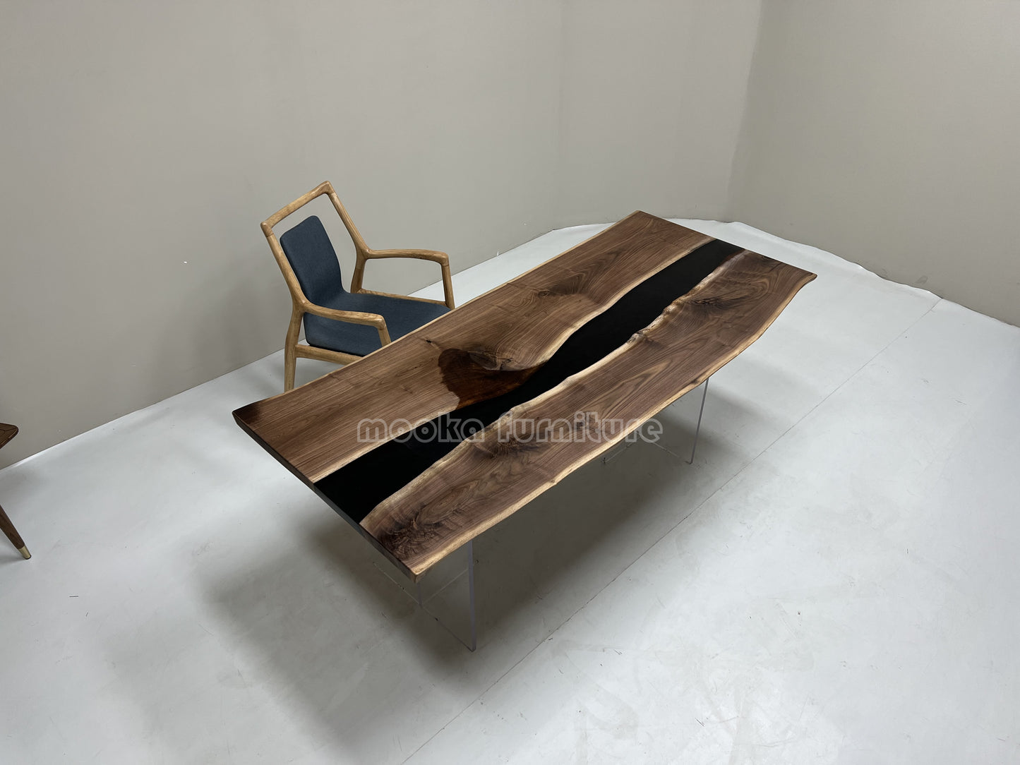 Resin Wood Dining Table - MOOKAFURNITURE