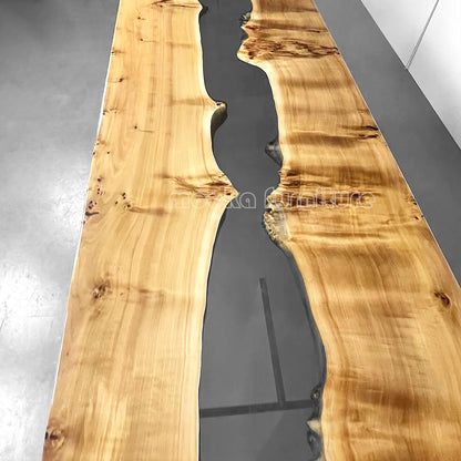 Resin Wood Dining Table - MOOKAFURNITURE