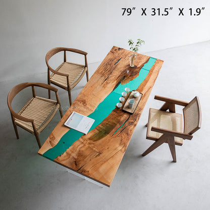 Resin Wood Dining Table - MOOKAFURNITURE