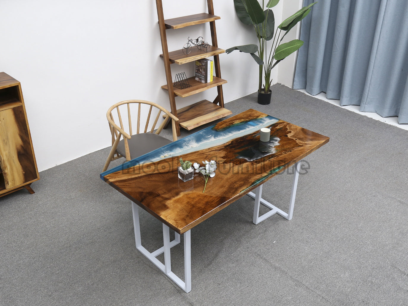 Resin Wood Table - MOOKAFURNITURE