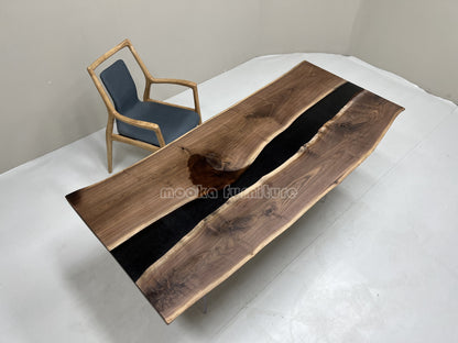 Resin Wood Dining Table - MOOKAFURNITURE