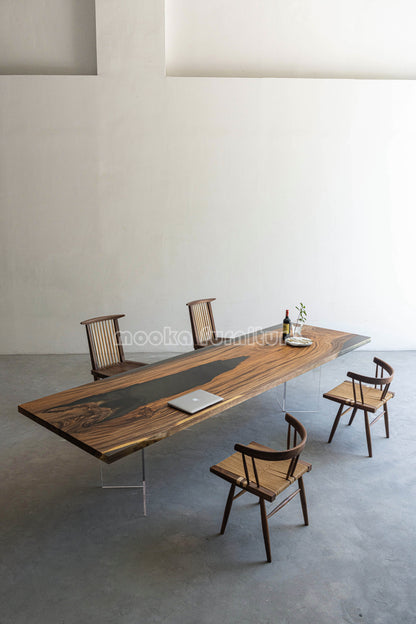 Resin Wood Dining Table - MOOKAFURNITURE