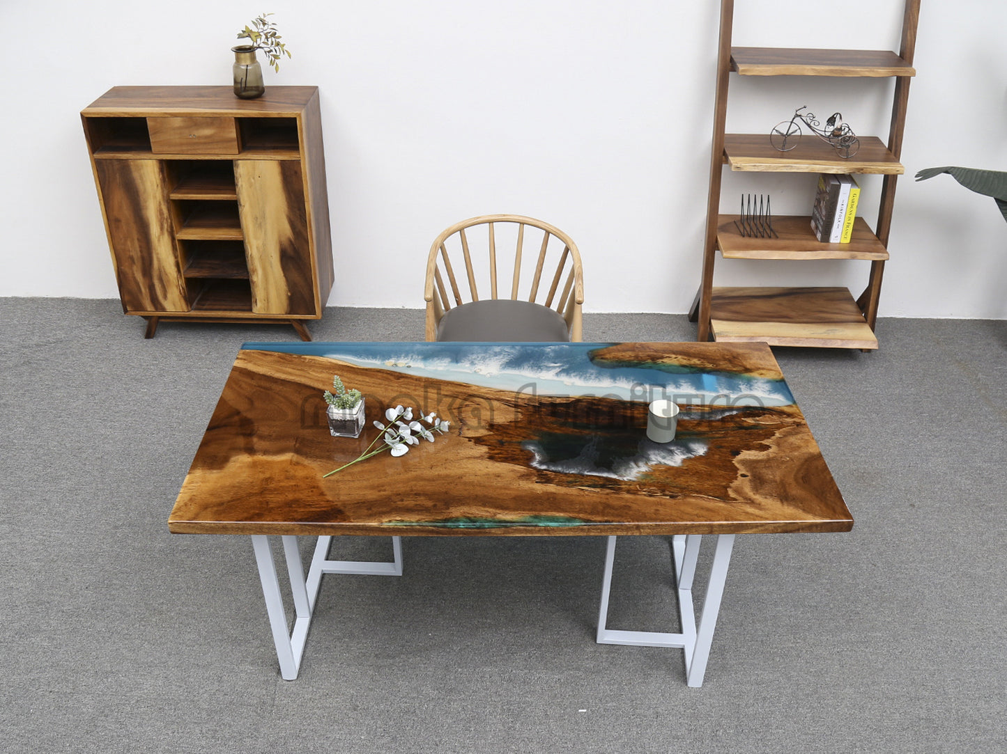 Resin Wood Table - MOOKAFURNITURE