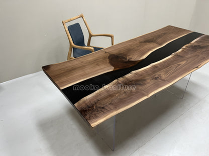 Resin Wood Dining Table - MOOKAFURNITURE