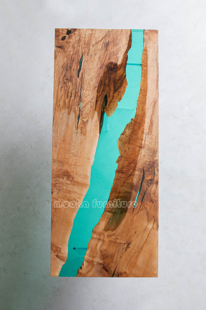 Resin Wood Dining Table - MOOKAFURNITURE