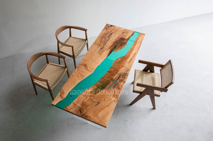 Resin Wood Dining Table - MOOKAFURNITURE