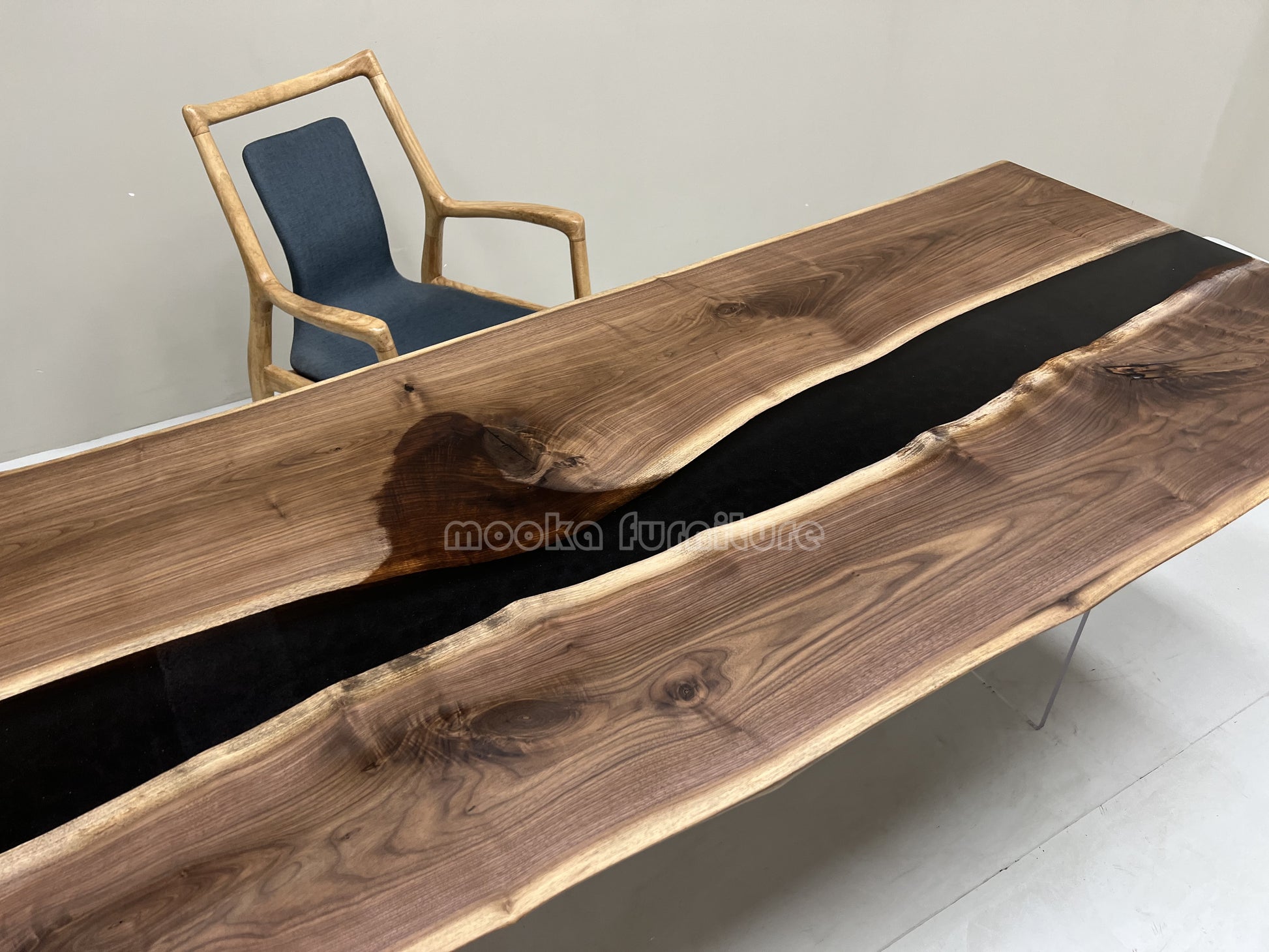 Resin Wood Dining Table - MOOKAFURNITURE