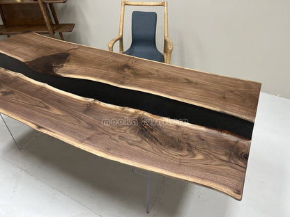 Resin Wood Dining Table - MOOKAFURNITURE