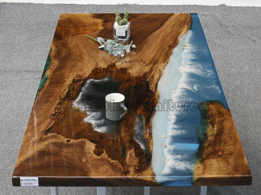 Resin Wood Table - MOOKAFURNITURE