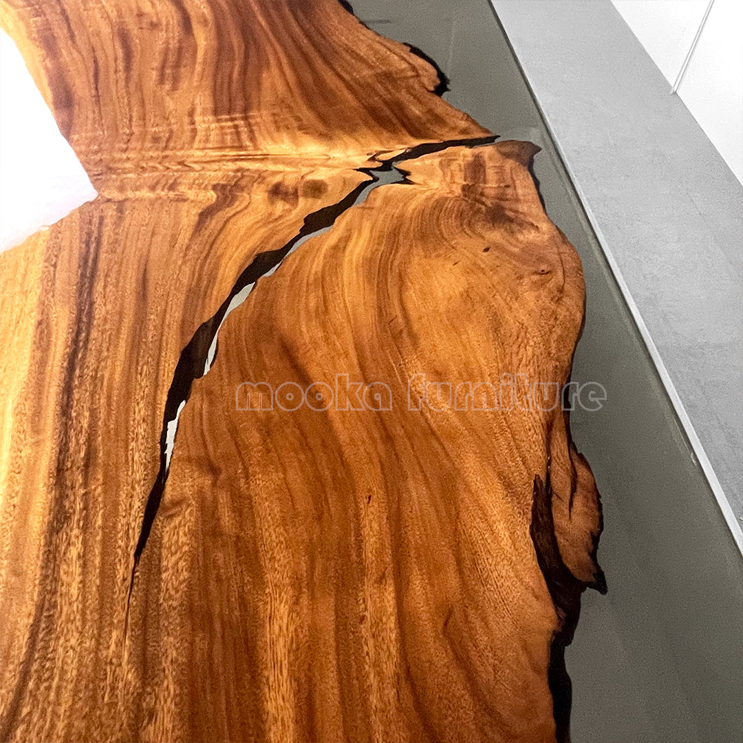 Resin Wood Dining Table - MOOKAFURNITURE