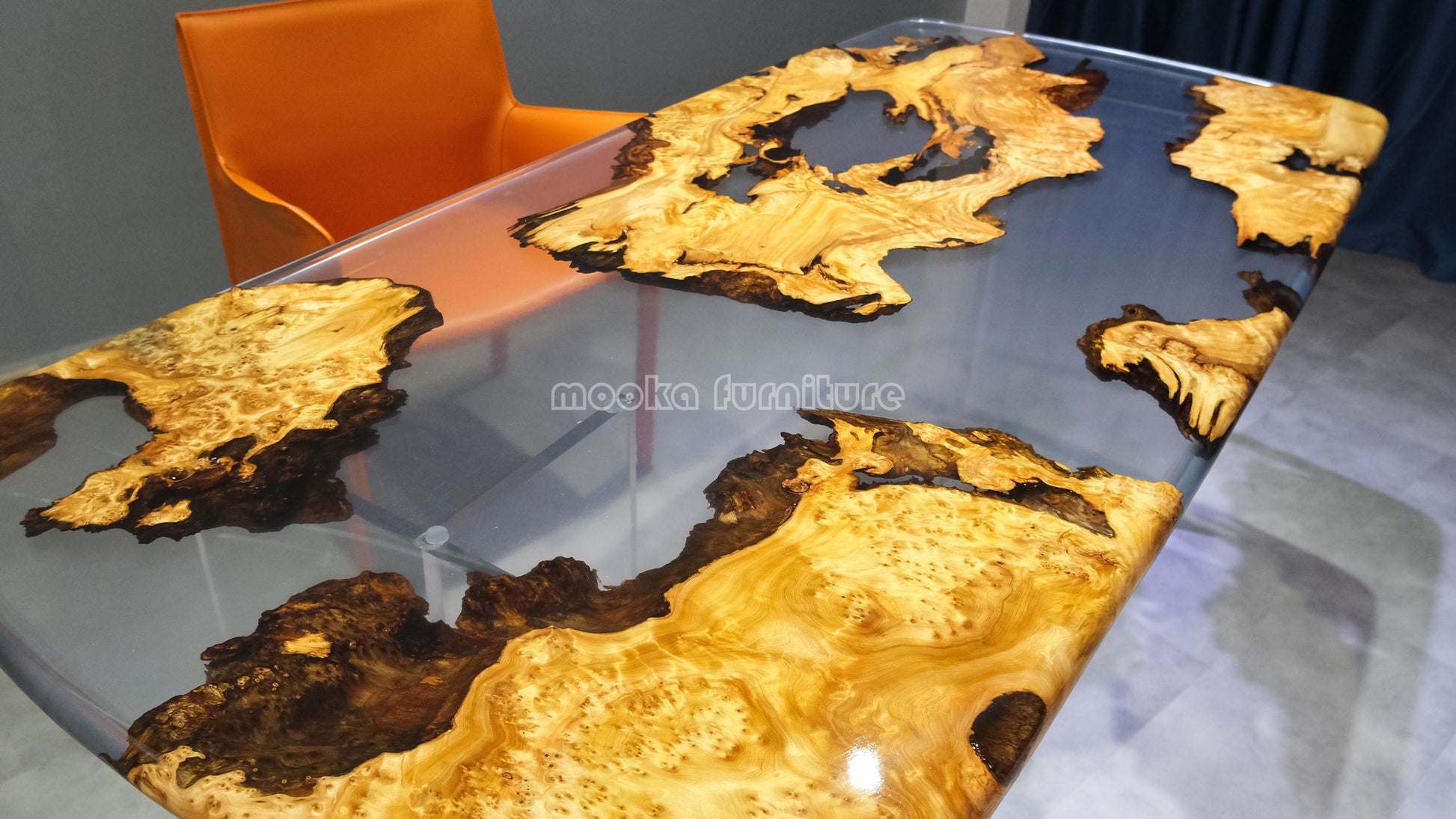 Resin Wood Dining Table - MOOKAFURNITURE