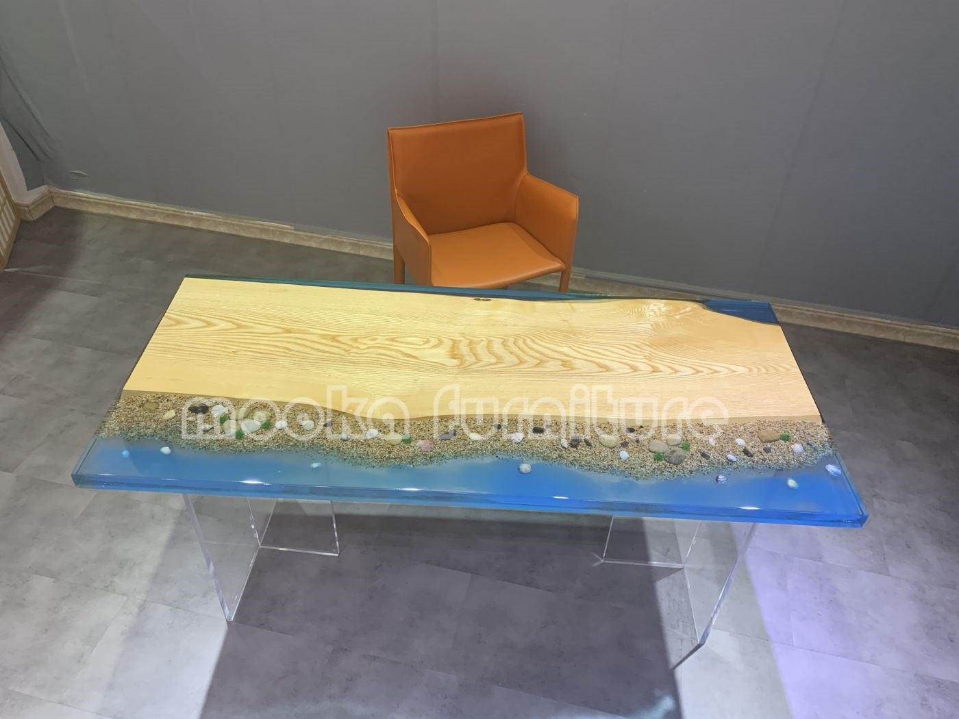 Resin Wood Dining Table - MOOKAFURNITURE