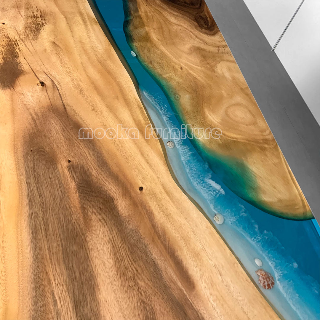 Resin Wood Dining Table - MOOKAFURNITURE