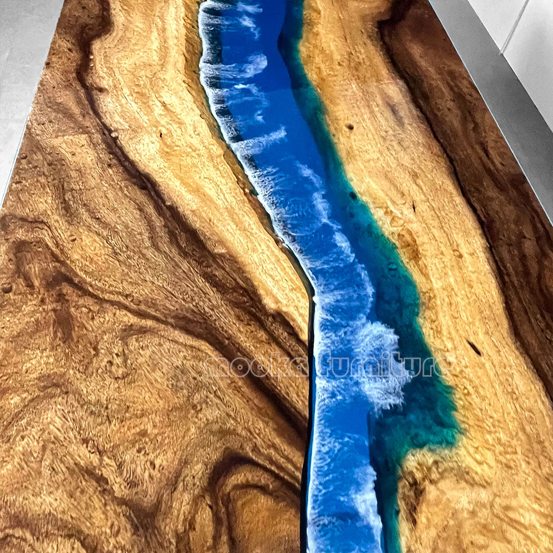 Resin Wood Dining Table - MOOKAFURNITURE