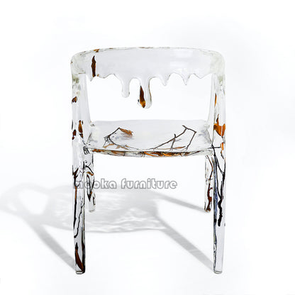 Resin Crystal Dining Chair - MOOKAFURNITURE