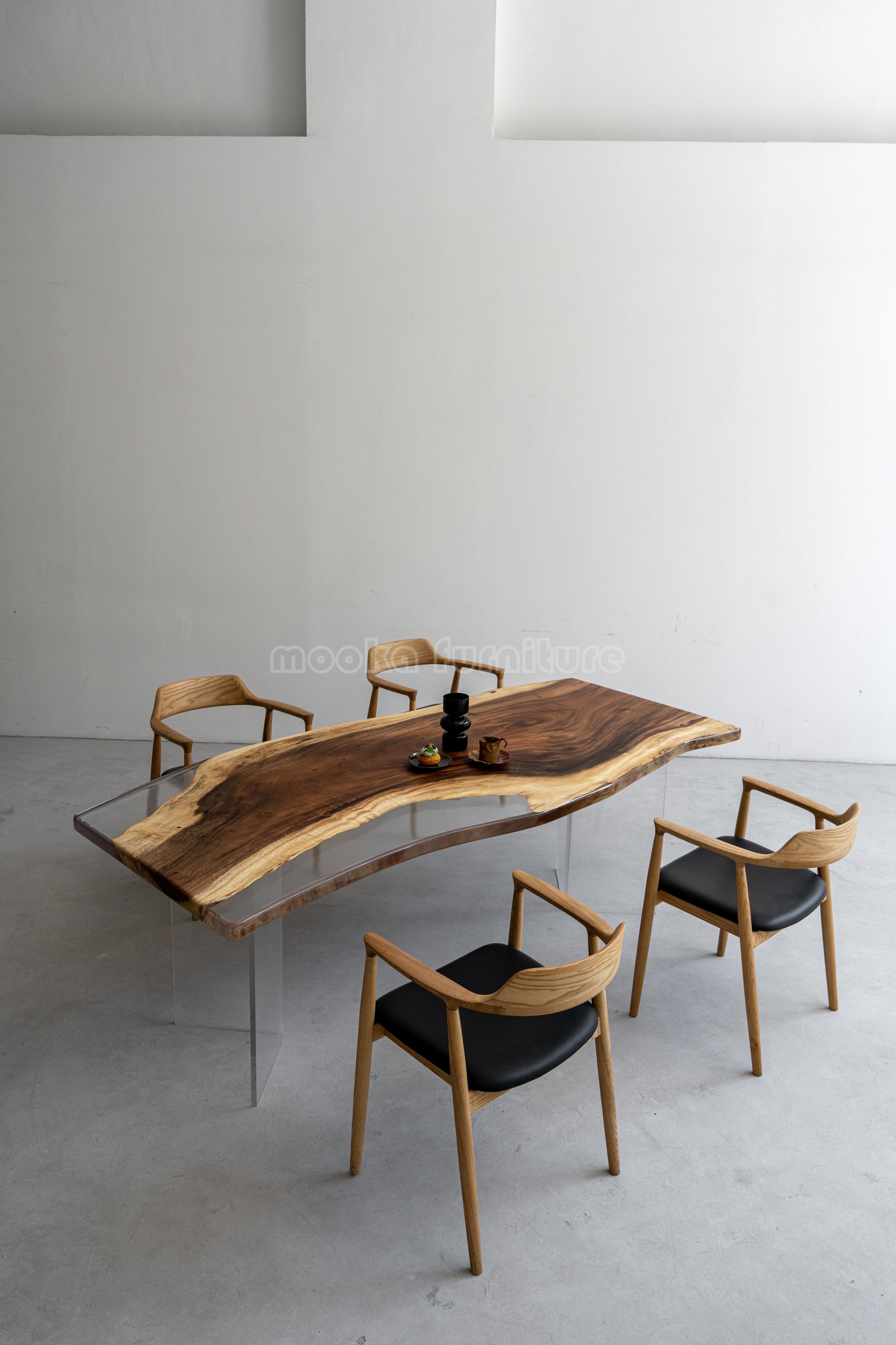 Resin Wood Dining Table - MOOKAFURNITURE