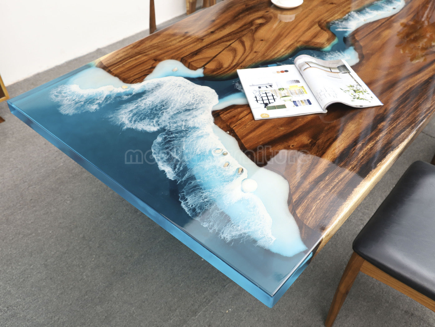 Resin Wood River Table - MOOKAFURNITURE