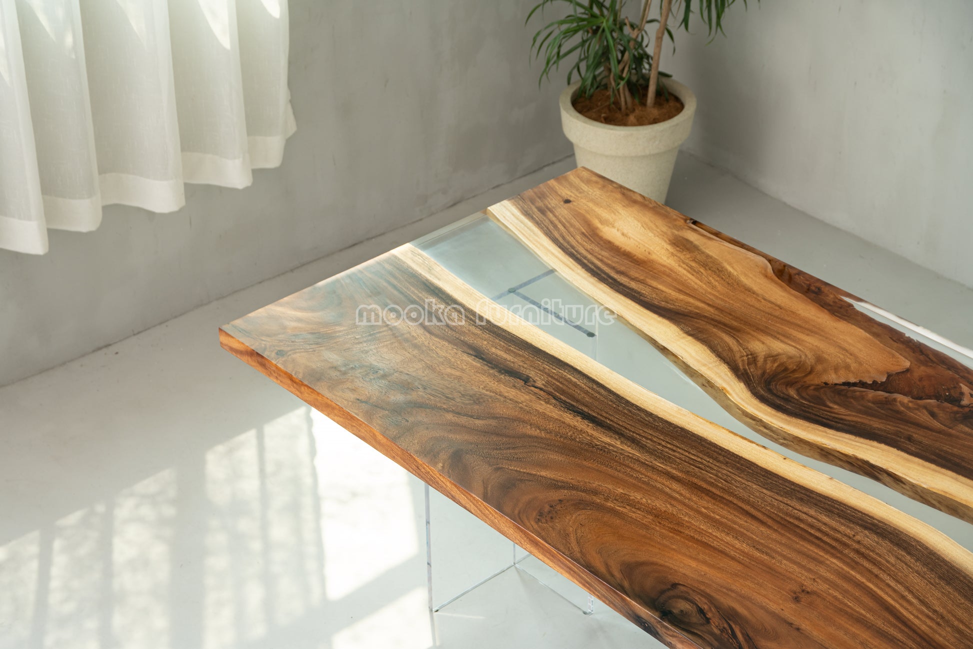 Resin Wood Dining Table - MOOKAFURNITURE