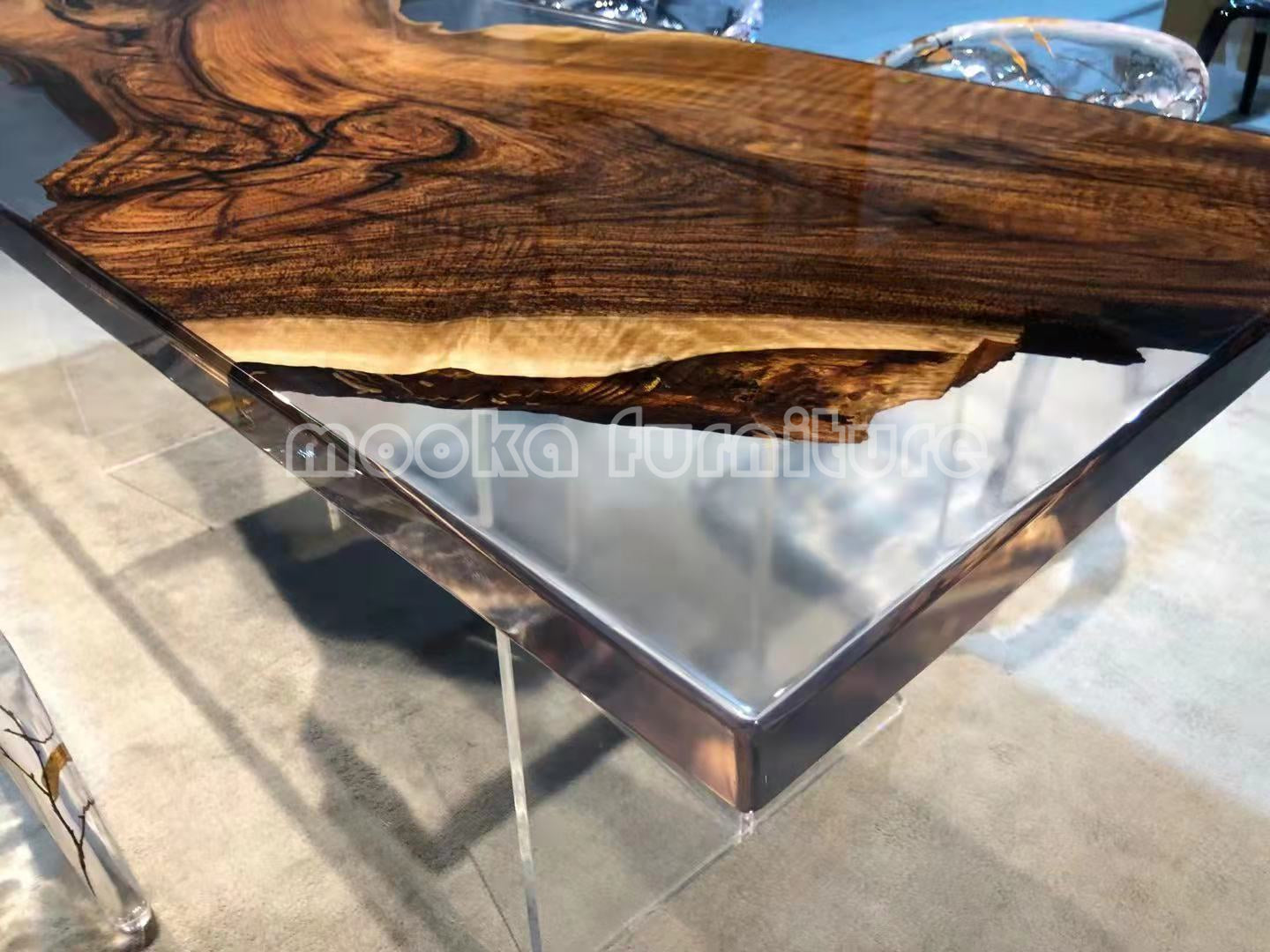 Resin Wood Dining Table - MOOKAFURNITURE