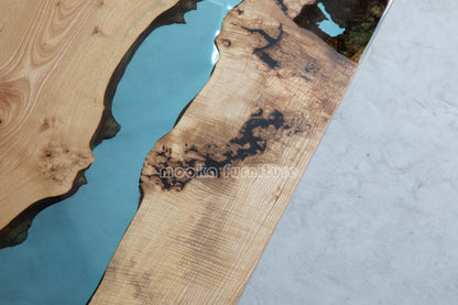 Resin Wood Dining Table - MOOKAFURNITURE